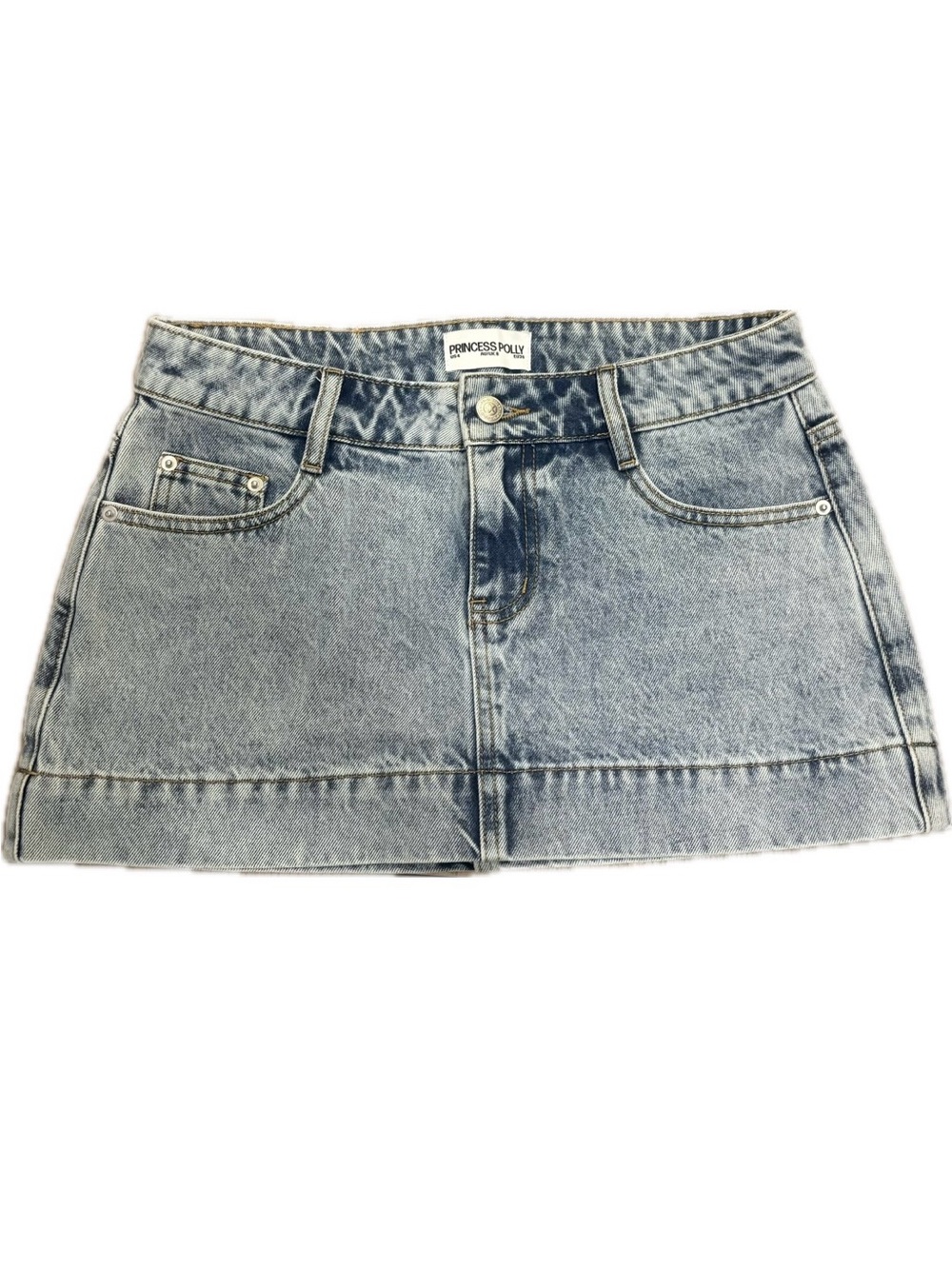 Princess Polly Light Wash Denim Mini Skirt